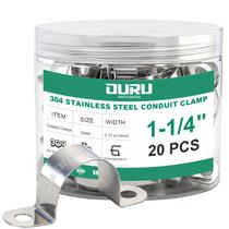 Abraçadeira para eletroduto OURU 1-1/4" em aço inoxidável 304, 20 peças Abraçadeira para eletroduto OURU 1-1/4" em aço inoxidável 304, 20 peças