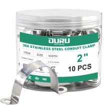 Abraçadeira para eletroduto OURU 2" em aço inoxidável, 10 peças, suporte em U Abraçadeira para eletroduto OURU 2" em aço inoxidável, 10 peças, suporte em U