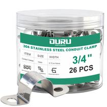 Abraçadeira para eletroduto OURU 26 peças 3/4" em aço inoxidável, suporte em U Abraçadeira para eletroduto OURU 26 peças 3/4" em aço inoxidável, suporte em U
