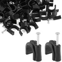 Abraçadeira para tubo Rierdge 12 mm preta, meia abraçadeira em J, 80 un. Abraçadeira para tubo Rierdge 12 mm preta, meia abraçadeira em J, 80 un.