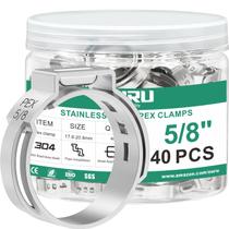 Abraçadeira Pex OURU 5/8" em aço inoxidável, 40 peças