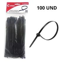 Abracadeira plastica 25cm preta c/100 Abracadeira plastica 25cm preta c/100