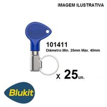ABRAÇADEIRA ROSCA S/FIM 25 x 40mm BORBOLETA AZUL BLUKIT - KIT C/25 UN