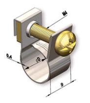 Abraçadeira Simplex fabricada totalmente em aço Carbono - Código GRA030 embalagem com 10 unidades.