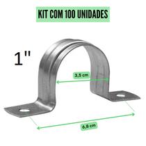 Abraçadeira Tipo U Metal Para Tubos 1/2, 3/4, 1", 2", 3", 4" C/ 100 Unidades