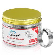 Abraçadeiras AKIHISA 54 peças para PEX 1/2" em aço inoxidável