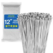 Abraçadeiras de cabo GRUOIZ, pacote com 500, aço inoxidável, 30 cm e 270 kgf