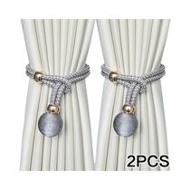 Abraçadeiras de Cortina Ajustáveis com Bola Francesa - 2 Peças - Decorativas