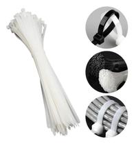 Abraçadeiras de Nylon 30cm 1000 Unidades Brancas Presilhas Plásticas para Cabos, Canos e Fios Abraçadeiras de Nylon 30cm 1000 Unidades Brancas Presilhas Plásticas para Cabos, Canos e Fios