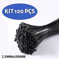 Abraçadeiras Em Nylon 2,5 X 150mm 100 Un Cor Preto