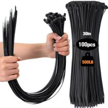 Abraçadeiras Nuanchu 100 peças, 76 cm, nylon preto pesado Abraçadeiras Nuanchu 100 peças, 76 cm, nylon preto pesado