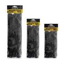 Abraçadeiras Nylon Lacre Tairape Cinta Plástica Com 10 15 25cm Preta 300un