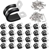 Abraçadeiras para cabos Taiss 1/2" em aço inoxidável 304 com revestimento de borracha Abraçadeiras para cabos Taiss 1/2" em aço inoxidável 304 com revestimento de borracha