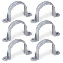 Abraçadeiras para tubos de PVC OURU 2,5 polegadas, 6 un., presilha de dois furos Abraçadeiras para tubos de PVC OURU 2,5 polegadas, 6 un., presilha de dois furos