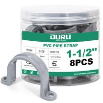 Abraçadeiras para tubos OURU 1,5" PVC 8 peças com grampo de dois furos Abraçadeiras para tubos OURU 1,5" PVC 8 peças com grampo de dois furos