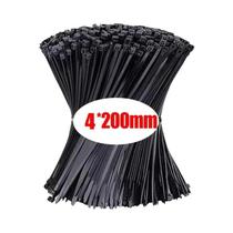 Abraçadeiras Pretas Autotravantes 200/100 Peças Alta Resistência À Tração Resistentes a Raios UV Abraçadeiras Pretas Autotravantes 200/100 Peças Alta Resistência À Tração Resistentes a Raios UV