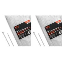 Abraçadeiras TR Industrial Resistentes a UV, 8 polegadas, nylon 6/6, pacote com 200 Abraçadeiras TR Industrial Resistentes a UV, 8 polegadas, nylon 6/6, pacote com 200