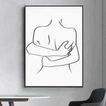 Abraço Beijo Amor Pôsteres e Wall Art, Pintura em Tela, Decoração Sala, Home Decor, Line Art