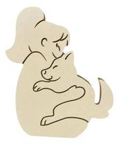 Abraço Pet Menina Cachorro Sem Raça Decoração Em Madeira Abraço Pet Menina Cachorro Sem Raça Decoração Em Madeira