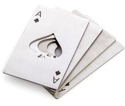 Abridor Aço Inox Carta Baralho Às De Espadas