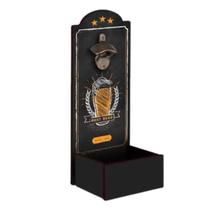 Abridor De Garrafa Decorativo Parede Com Porta Tampinhas