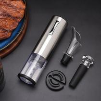 Abridor De Garrafa Elétrico Inox USB Saca Rolha Para Vinho Com Cortador De Lacre e Kit Acessórios - Modus