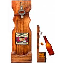 Abridor De Garrafa Em Madeira Rústica - Expresso Café Served Abridor De Garrafa Em Madeira Rústica - Expresso Café Served