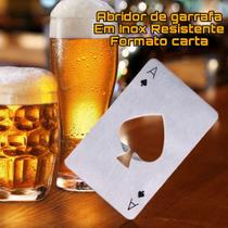 Abridor De Garrafa Formato Carta Baralho em Inox Resistente Portátil Cerveja Refrigerante Bebida