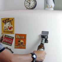 Abridor de Garrafa Geladeira Fita Dupla Face - Inox