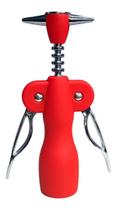 Abridor de Garrafa Saca-Rolhas Vinho Espumante Moderno Preto Vermelho Colorido Aço Inox Ke Home Abridor de Garrafa Saca-Rolhas Vinho Espumante Moderno Preto Vermelho Colorido Aço Inox Ke Home