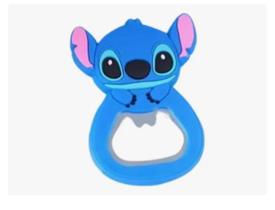 Abridor De Garrafa Stitch Com Imã De Geladeira Decorado Azul