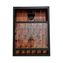 Abridor de Garrafas Cerveja Jogo Quadro Porta Tampinhas Madeira MDF Bar Grife de Boteco