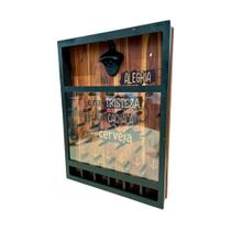 Abridor de Garrafas Cerveja Jogo Quadro Porta Tampinhas Madeira MDF Bar Grife de Boteco