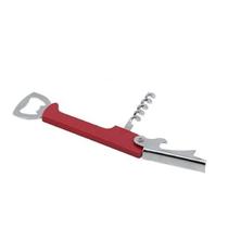 Abridor de Garrafas com Cabo Plástico Vermelho e Preto