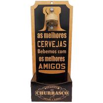 Abridor de Garrafas e Suporte Tampinhas Beer Decor - Cerveja e Amigos