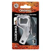 Abridor De Latas e Garrafas Sardinha 9 Cm Aço Inox Boteco - SL0273