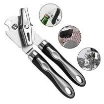 Abridor de Latas Manual 3 em 1 em Aço Inox com Abridor de Garrafas e Cabo Antiderrapante Ergonomico