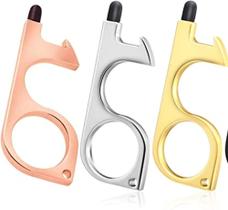 Abridor de porta sem contato chaveiro multifunção abridor de garrafa, elevador, diversas cores.