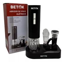 Abridor De Vinho Automático Base Recarregável Preto