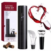 Abridor De Vinho Automático Bateria Portátil Grande Pequeno Black - Eletric Wine Set