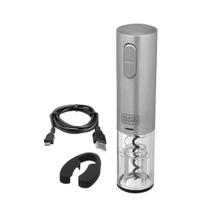 Abridor de Vinho Automático em Inox Carrega USB Black+Decker Gourmand Gris