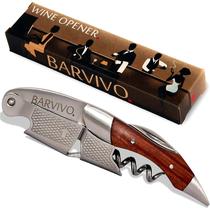Abridor de vinho Barvivo Black Resin com cortador de papel alumínio e removedor de tampas