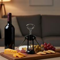Abridor de vinho e garrafas saca rolha manual multiuso plástico e metal borboleta