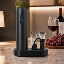 Abridor de Vinho Elétrico Kit Completo Recarregável Tipo C Saca Rolha Bico Dosador OIH-2403 Abridor de Vinho Elétrico Kit Completo Recarregável Tipo C Saca Rolha Bico Dosador OIH-2403