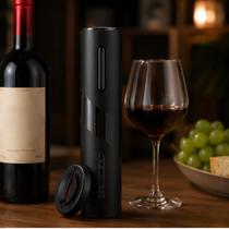 Abridor de Vinho Elétrico SacaRolhas Portátil com Cortador e Aerador Kit Acessórios Premium para Presente Abridor de Vinho Elétrico SacaRolhas Portátil com Cortador e Aerador Kit Acessórios Premium para Presente