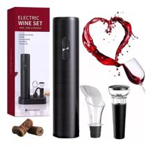 Abridor De Vinho Garrafa Automático Elétrico Usb Cor Preto