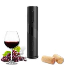 Abridor de Vinho Garrafa Elétrico Saca Rolhas Recarregável Usb Em ABS Preto Adega Mesa Cozinha