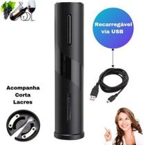 Abridor De Vinho Garrafa Recarregável Saca Rolhas Elétrico USB - Uncommom