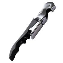 Abridor de Vinho Profissional em Aço Inox Dois Estágios com Serrinha, Prático, Resistente e Elegante, Saca Rolhas