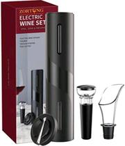 Abridor De Vinho Saca Rolhas Automático Elétrico+Tampa Garrafa de Vinho Champanhe Lacrador.